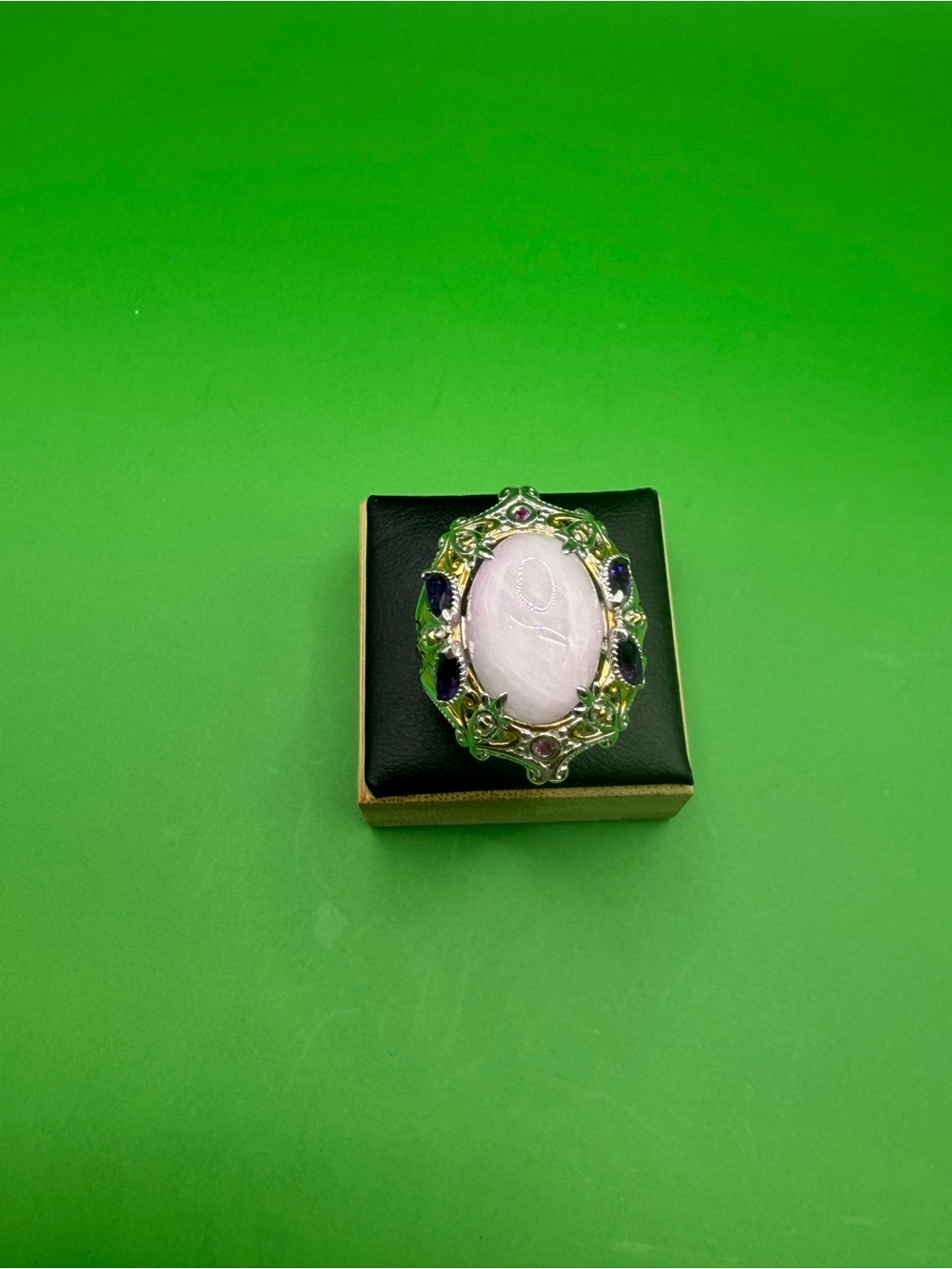 925 Sterling Silver Amethyst & Rhodolite Garnet Ring Size 10.